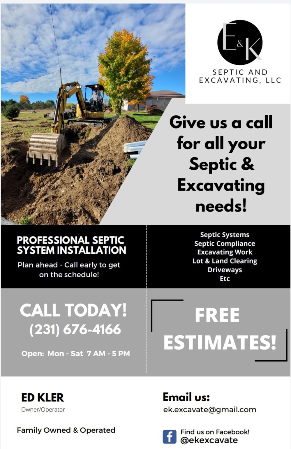 E&K Septic and Excavating, LLC  cover