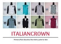 Printed & Plain Sleeveless Short Nehru Jacket For Men – Italiancrown